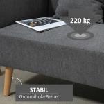 2-Sitsig Soffa med Fotstöd, Bekväm Loveseat i Sammet med Träben, Kompakt Tygsoffa för Vardagsrum, Grå