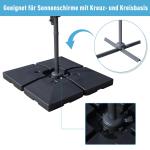 Parasollvikt 4-Pack 51 X 51 X 12 Cm upp till 130 Kg Kan Fyllas med Sand eller Vatten HDPE Plast Svart