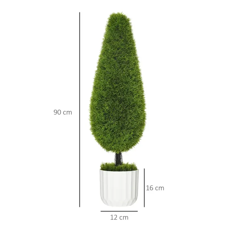 Konstgjorda Cypressväxter i Kruka 2-Pack 90 cm, Grön