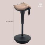 Kontorspall Arbetspall med Vridfunktion Brun av Konstläder för Kontor och Studier Ergonomisk Ståpall Justerbar Höjd 68,5-83,5 cm