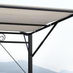 Pergola Trädgårdslusthus Väggmonterat Krämvit av Stål för Trädgård ve Balkong Solskydd med Justerbart Tak 3 x 2,5 m