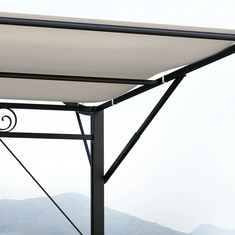 Pergola Trädgårdslusthus Väggmonterat Krämvit 3 x 2,5 m