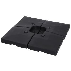 Parasollvikt 4-Pack 51 X 51 X 12 Cm upp till 130 Kg Kan Fyllas med Sand eller Vatten HDPE Plast Svart
