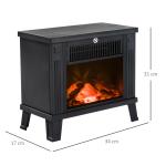 Elspis Elektrisk Öppen Spis Stående 600-1200 W Metall för Mysiga Kvällar Svart 34 X 17 X 31 Cm