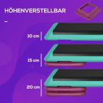 Aerobic Stepper Fitnessbräda Höjdjusterbar 10/15/20 Cm PVC och PP för Effektiv Träning Svart Grön Lila 110 X 40 X 20 Cm