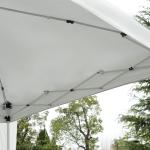 Hopfällbar Paviljong 2,4 X 2,4 M Partytält med UV-Skydd Inkl. Bärväska för Trädgård och Balkong Stålvit
