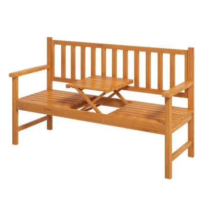 Trädgårdsbänk Ljusbrun av Trä 153 x 56 x 91 cm