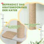 Kattklöspelare med 5-våningsdesign, Leksaker, Sisalstolpar och Plyschtyg, Ljusgrå
