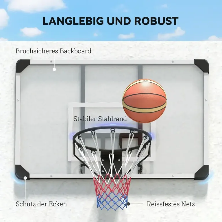 Basketkorg för Väggmontering med Bakplanka Vit