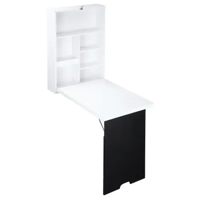Väggbord Fällbart Skrivbord Vit 60 x 94,5 x 147 cm