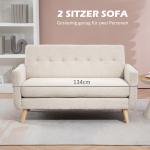 2-sits Soffa, Bekväm, Beige, 134 x 71 x 82 cm