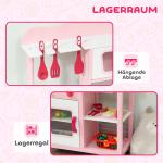 Lekkök Barn Rosa Trä och MDF för Barnrum Leksakskök med Tillbehör och Ljudfunktion Kompakt Design för Rolig Lek