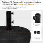 Parasollställ Paraplyfot Svart av HDPE och Konstharts för Trädgård och Balkong Rottinglook Passar Ø38/48mm Stolpar Ø 51 x 36 cm