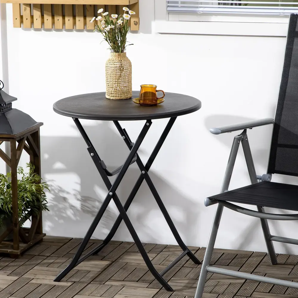 Runt Hopfällbart Trädgårdsbord Praktiskt Matbord i 60 Cm