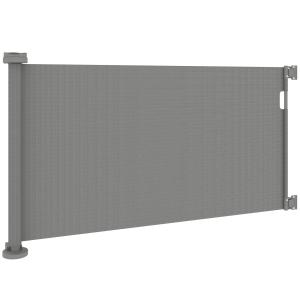 Utdragbar Trappgrind 0-136 cm Hög, Dörrgrind för Husdjur, Grå, 142x10x87 cm