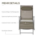 Justerbar Solsäng i Textilene, Bekväm Solstol med 7 Lägen, Ergonomisk Design för Avkoppling i Trädgården, Svart, 137 x 63,5 x 100,5 cm