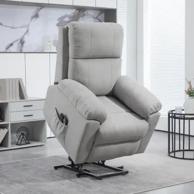 Massagestol TV-Fåtölj Grå av Tyg 89 x 99 x 103 cm