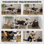 Träningsbänk med Benpress, Justerbar Viktbänk för Hemmagym, Effektiv Styrketräning med Hantelstöd, Svart/Vit