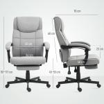 Ergonomisk Kontorsstol med Massagefunktion, Liggande Funktion och Fotstöd, Grå