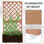 Upphöjd Bäddkruka med Spaljé Naturligt Trä för Klätterväxter och Blommor Vertikal Trädgård 72,5 X 31,5 X 149,5 Cm