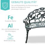 Trädgårdsbänk Metall för 2 Personer Klassisk Parkbänk Väderbeständig Pulverlackering Svart 100 X 54 X 78 Cm