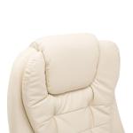 Massagestol Kontorsstol Chefsstol 6-Punkts Vibrationsmassage och Värmefunktion Vridbar Konstläder Beige