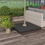 Parasollvikt 4-Pack 51 X 51 X 12 Cm upp till 130 Kg Kan Fyllas med Sand eller Vatten HDPE Plast Svart