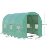 Folieväxthus Rundbåge Grön 6 Nätfönster för Ventilation Optimalt Klimat för Tomat och Grönsaker 395 X 195 X 190 Cm