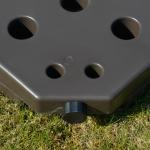 Fyllbar Parasollfot, Stabilt Paraplystativ i HDPE-Plast, Fylls med Sand eller Vatten för Extra Tyngd, Kaffebrun, 100 x 100 x 10,5 cm, 17/25 kg