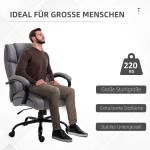 Ergonomisk Kontorsstol XXL, Robust Skrivbordsstol med Extra Tjock Vaddering, Förstärkt Konstruktion för Tung Belastning, Svart, 220 kg