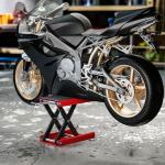 Motorcykellyft Stabil Metall för Verkstad och Garage med Justerbar Höjd för Service och Underhåll av MC Upp till 500 kg