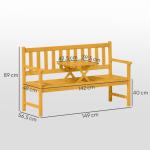 2-sits Trädgårdsbänk i Trä, Väderbeständig med Rygg och Armstöd, 320 kg, Teak, 149x56,5x89 cm