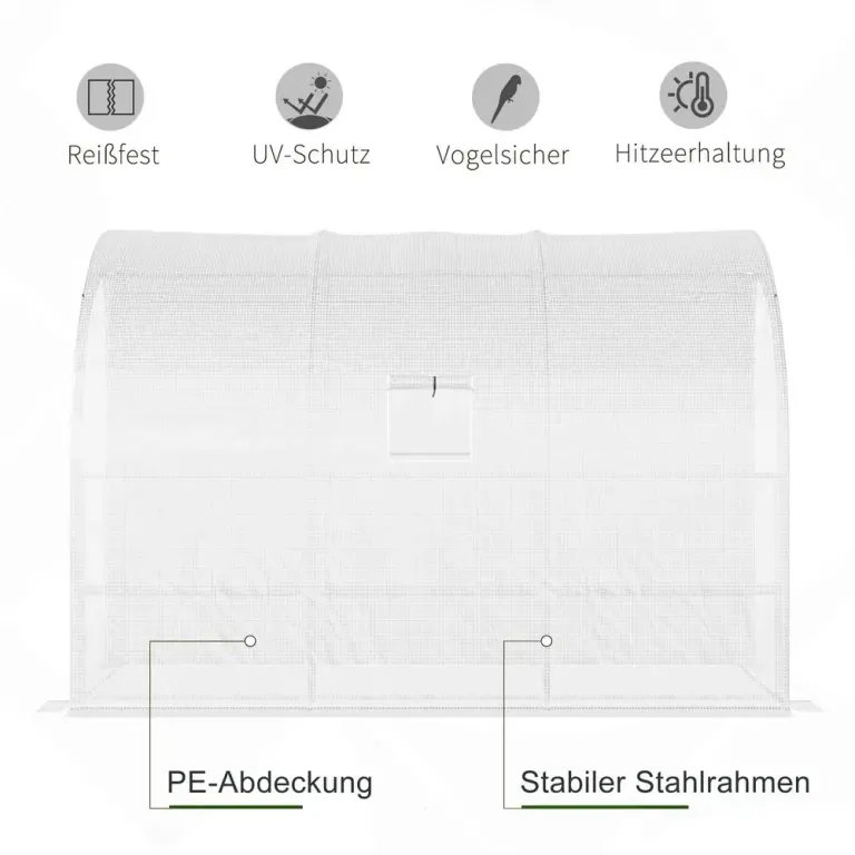 Litet Växthus Tunnelväxthus med Hyllor 300 x 150 x 213 cm