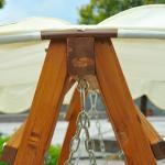 Hammock Massivt Lärkträ Trädgårdsgunga 3 Sits med Justerbart Tak Ergonomisk Form Naturträ