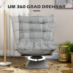 Vridbar Läsfåtölj med Sammetsöverdrag, Ljusgrå, 62 x 70 x 95 cm