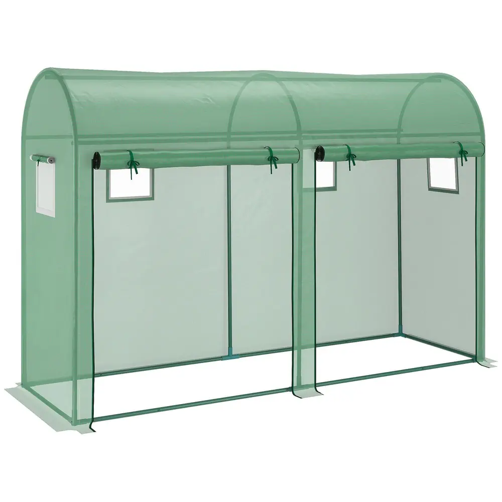 Rymligt Folieväxthus 4 Fönster 300 x 100 x 200 Cm