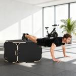 Plyobox 3 i 1 Träningslåda Svart Trä för Crossfit och Hemmaträning Sprungbox med Handtag och 3 Höjder för Hoppträning Robust Konstruktion