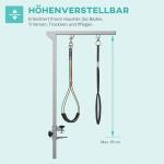 Träningsarm Trimarm Svart Silver av Metall för Medelstora Hundar Vikbar Skötarm med Klämma och Häckhållare Justerbar Höjd Praktisk