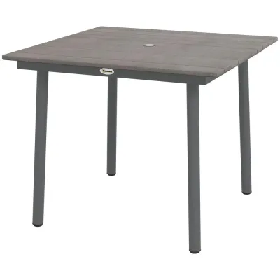 Trädgårdsbord Matbord Mörkgrå av Hdpe 90 x 90 x 75 cm