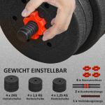 Hantelset 2 i 1 med Justerbara Vikter för Professionell Styrketräning Ergonomisk och Hållbar Svart Stål och Plast 20 kg