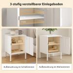 Sängbord i Metall med Hylla Vit Stål för Sovrum och Vardagsrum Modernt Nattduksbord med Justerbar Höjd Industriell Design Lättstädad Yta Stabil