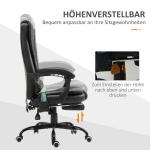 Skrivbordsstol med 7 Massagepunkter, Höjdjusterbar Snurrstol med Integrerat Fotstöd, 67 x 79 x 111–121 cm