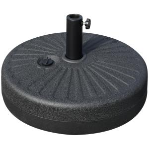 Rund Parasollfot i Cement, Stabilt Paraplystativ för Trädgårdsparasoll, Passar Stångdiameter 38-48 mm, Svart, 51 cm, 22 kg