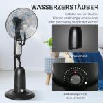 Piedestalfläkt med 2,8 L Vattenförstörare Timer 3 Lägen Dimfunktion och Justerbar Lutningsvinkel för Kylning