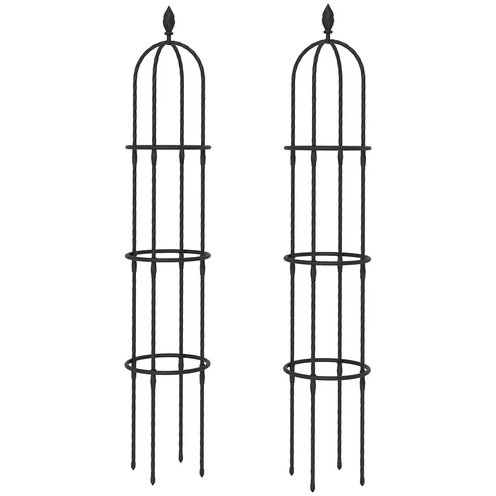 Spaljé Trädgård 2-Pack Svart Stål för Klätterväxter 174 Cm