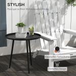 Trädgårdsbord Runt för Terrass och Balkong Hållbar och Stabil Modern Design Svart Stål 40 x 50 cm