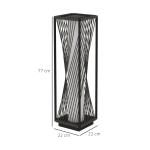 Solar Golvlampa Rottinglampa med Ljussensor Natur av Rotting för Trädgård och Balkong Boho Stil Lampa med 25 LED