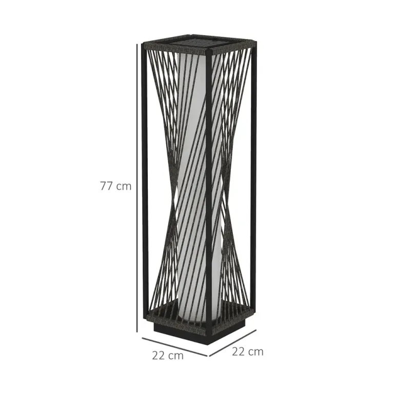 Solar Golvlampa Rottinglampa med Ljussensor Natur