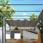 Pergola för Trädgård med Utdragbart Tak och UPF30+ Skydd för Solskydd Hållbar och Stabil Grå Polyester och Metall för Uteplats 3 x 3 m