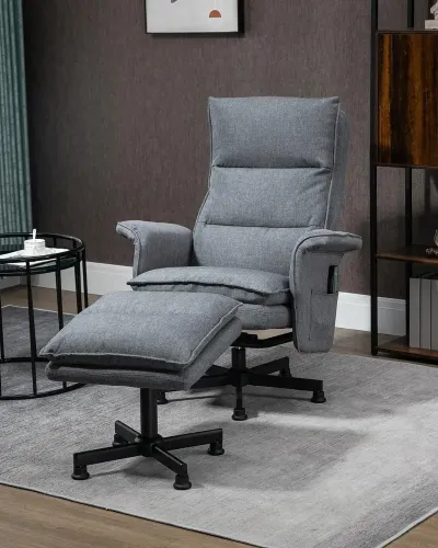 Massagekontorsstol med Fotpall 8 Vibrationshuvuden